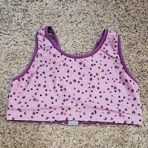 BROOKS Purple and Pink Polka Dot Sports Bra - M